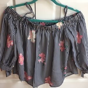 Striped flowery top